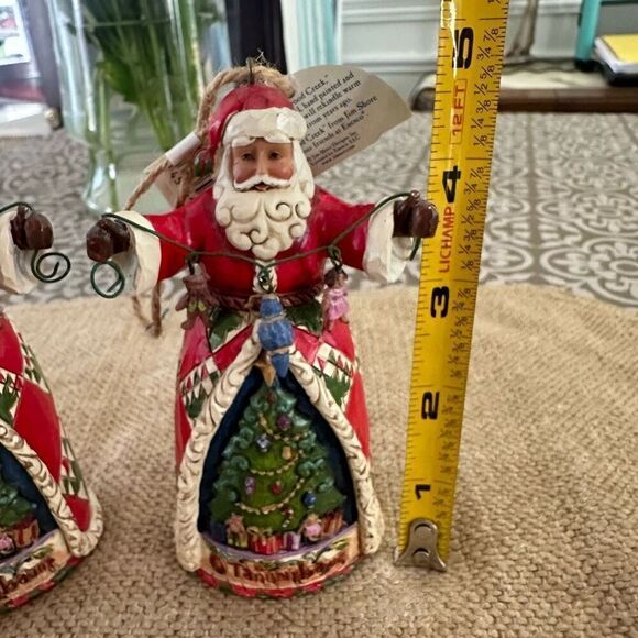 Jim Shore Heartwood Creek "O Tannenbaum Santa" Hanging Ornament 2 Pieces - Picture 6 of 7